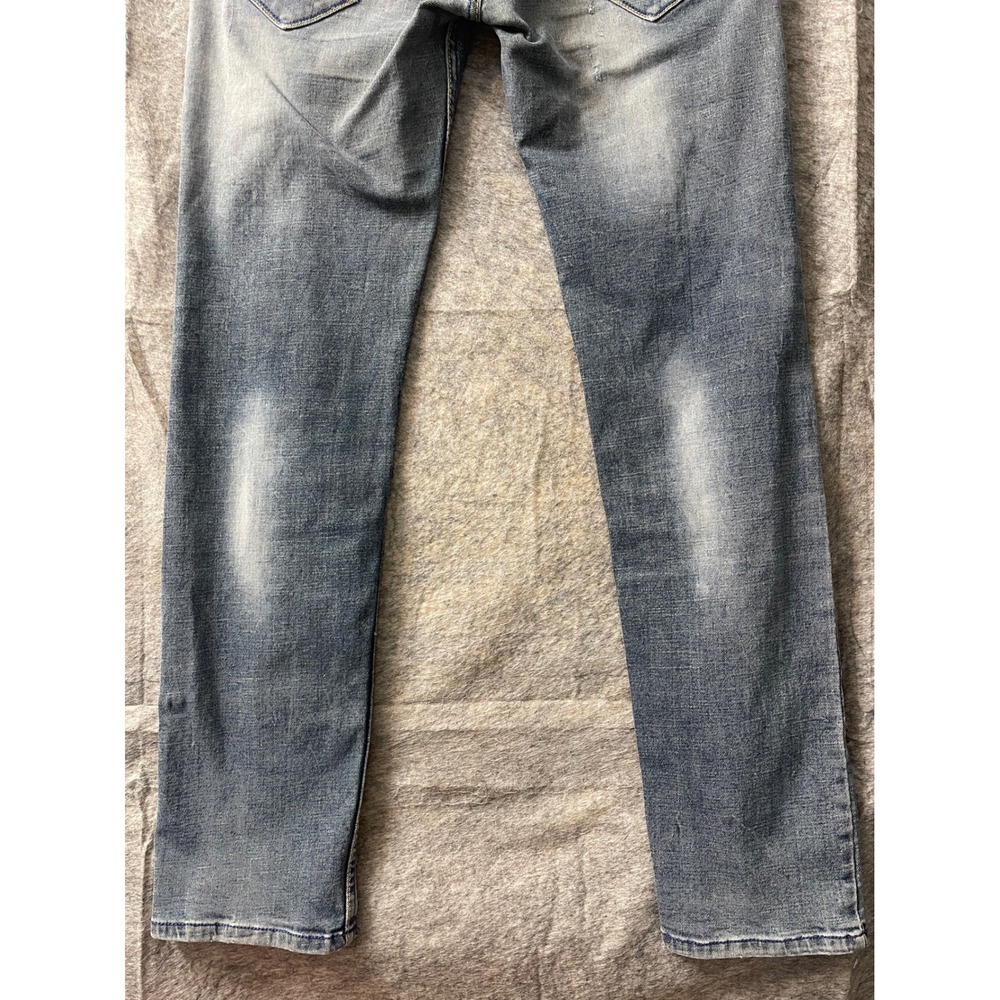Kozan Medium Wash Straight Leg Jeans Distressed Streetwear Patches Blue 31x31 - Picture 16 of 16